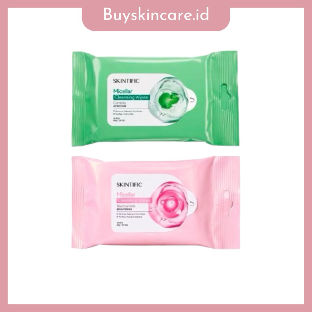 SKINTIFIC Micellar Cleansing Wipes 10 Sheets - Tisu Pembersih Makeup Travel Size / Makeup Remover Wipes