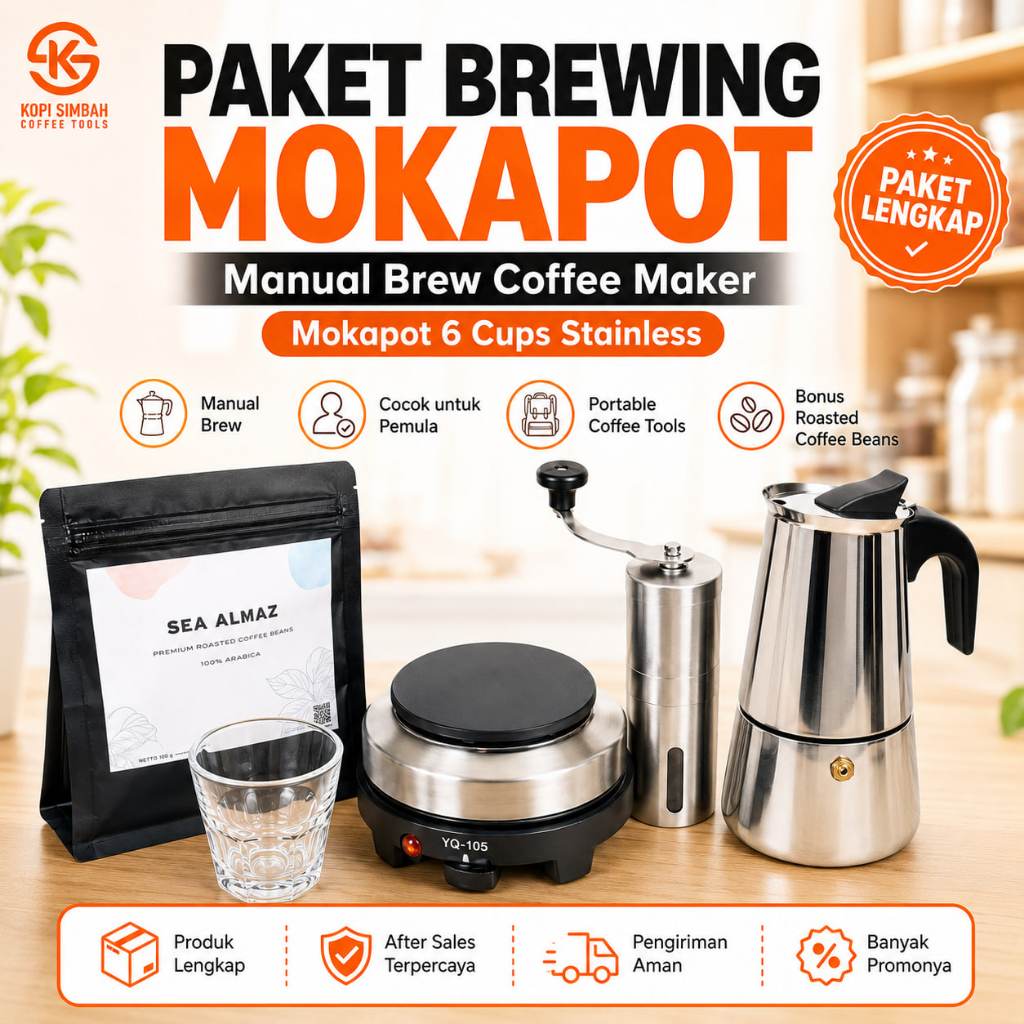 Jual Paket BREWING MOKAPOT Alat Seduh Pembuat Kopi Espresso Manual Brew ...