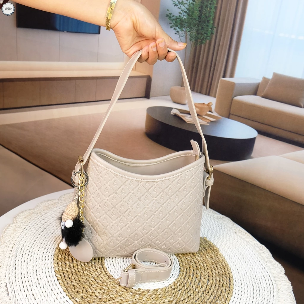 LUNA AURA Hobo Bag Wanita Emboss Adena 3686 Tas Selempang Bahu Shoulder Bag Wanita Kekinian Tas Fashion ootd