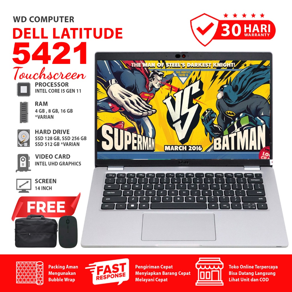 Dell Latitude 5421 Touchscreen I I5-11500H I Ram 16 Gb Ssd NVME 1 TB I Free Mouse & Tas