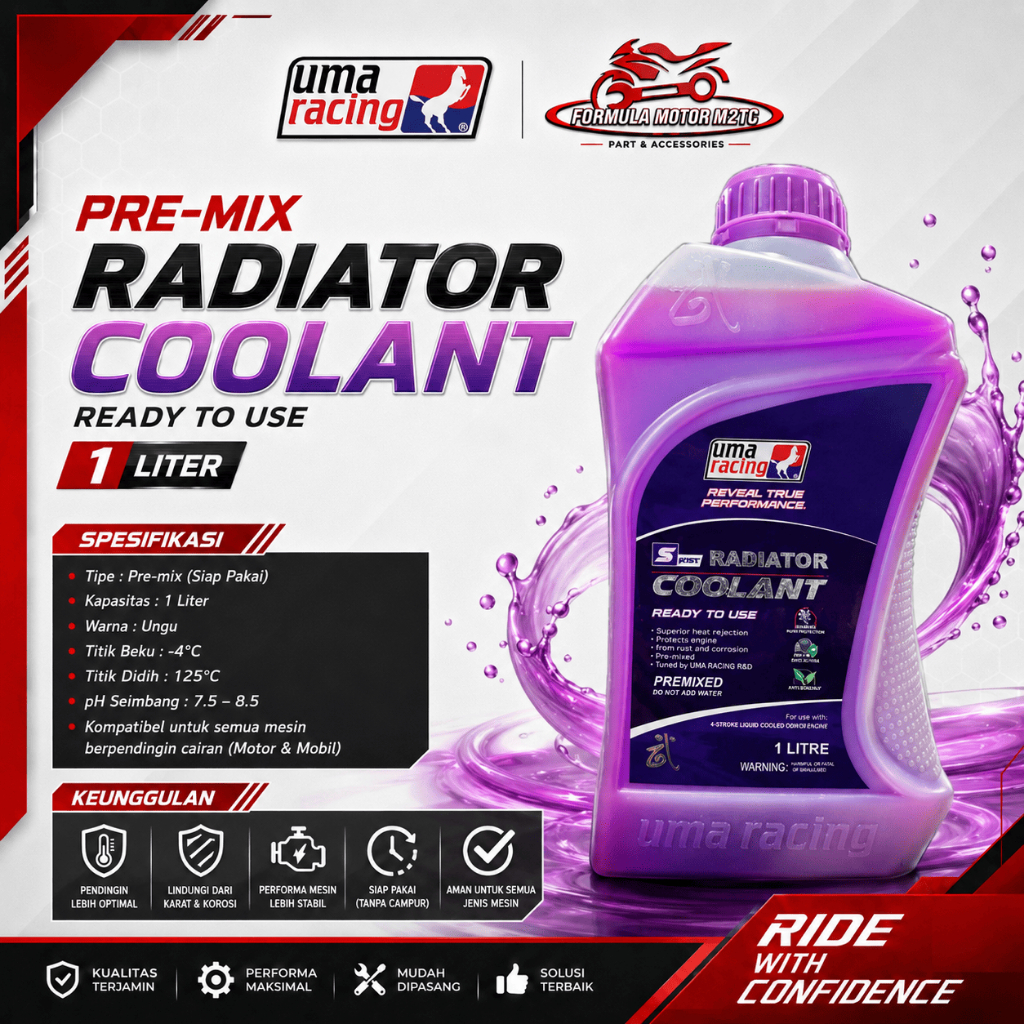Jual UMA RACING Premix Radiator Coolant 1L - Air Radiator Motor ...