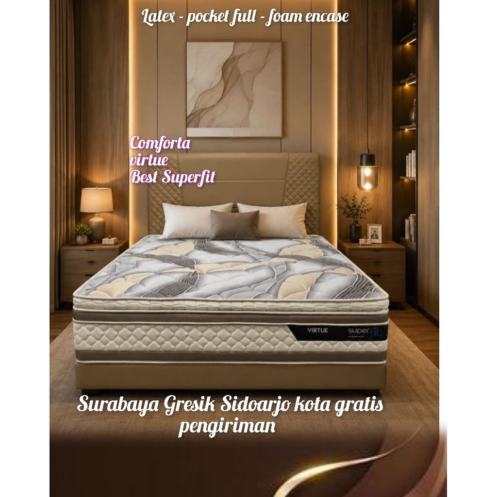 Jual Comforta Superfit Virtue latex foam encase true pocket Spring ...