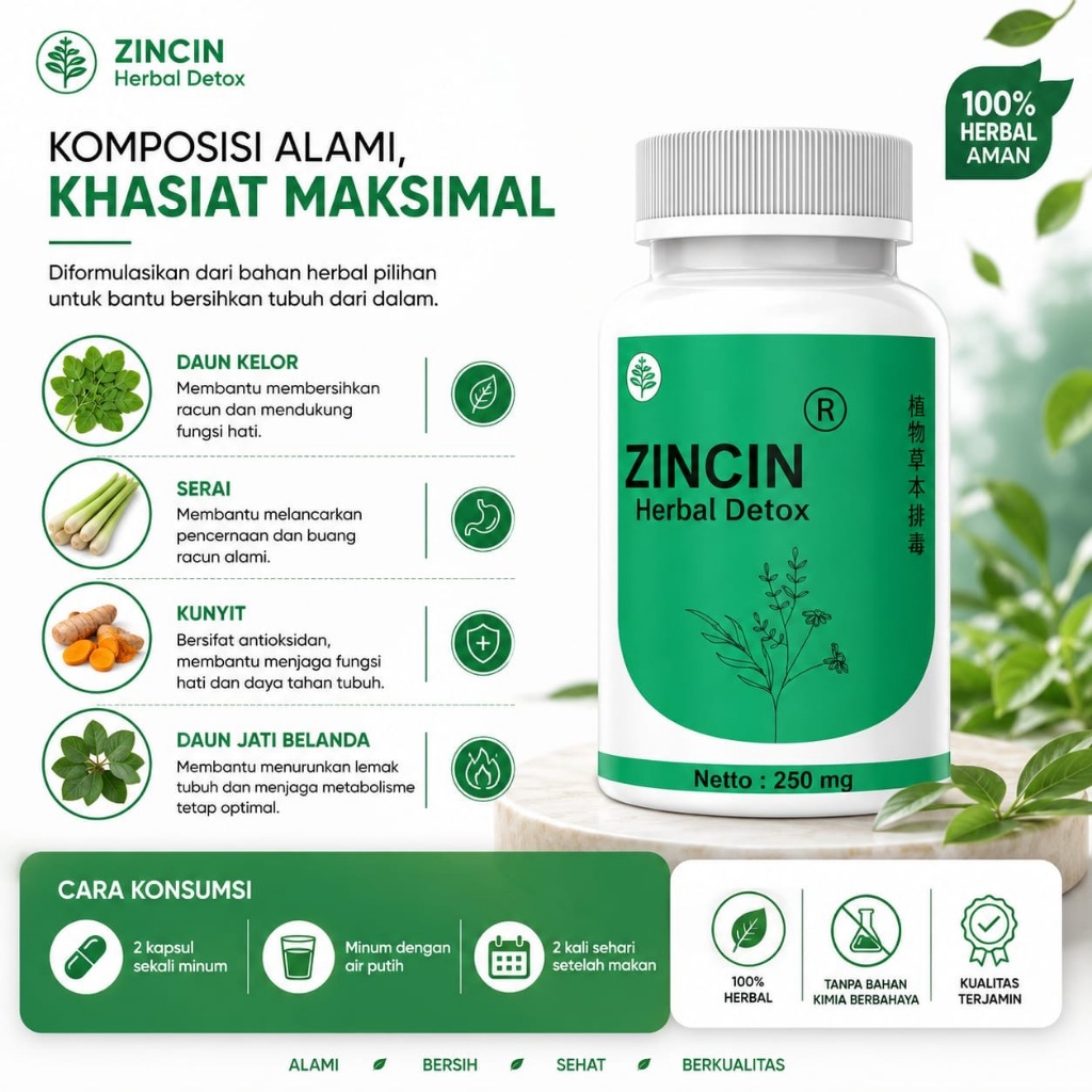 ZINCIN herbal benjolan penghilang tumor kanker dan miomi