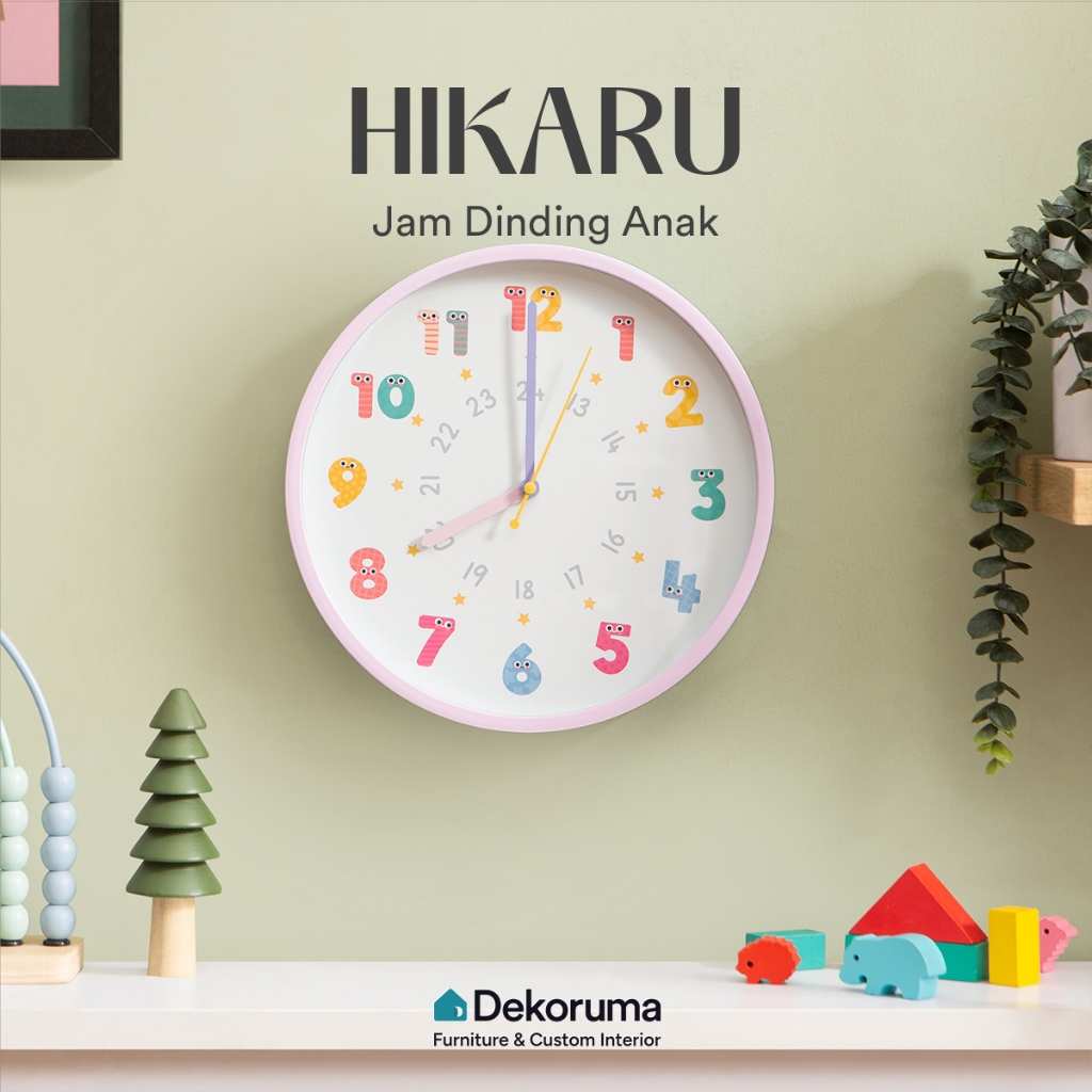 Jual Dekoruma HIKARU Jam Dinding Anak / Jam Kamar Anak / Jam Dinding ...