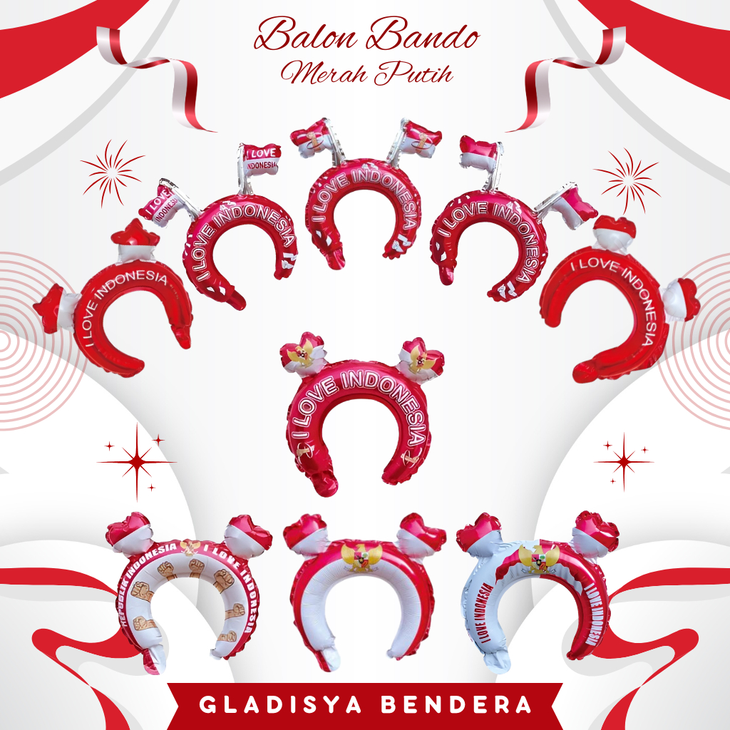 Balon Bando Merah Putih 1pcs | Balon Bando Agustus Dirgahayu RI Kemerdekaan