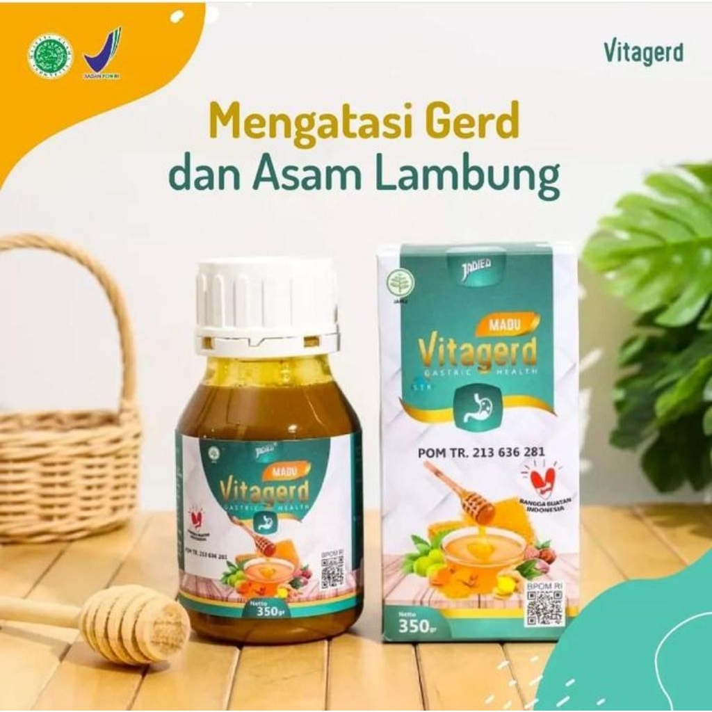 Madu Vitagerd Herbal 350gr - Kandungan Herbal Lengkap, Efektif Atasi GERD & Asam Lambung