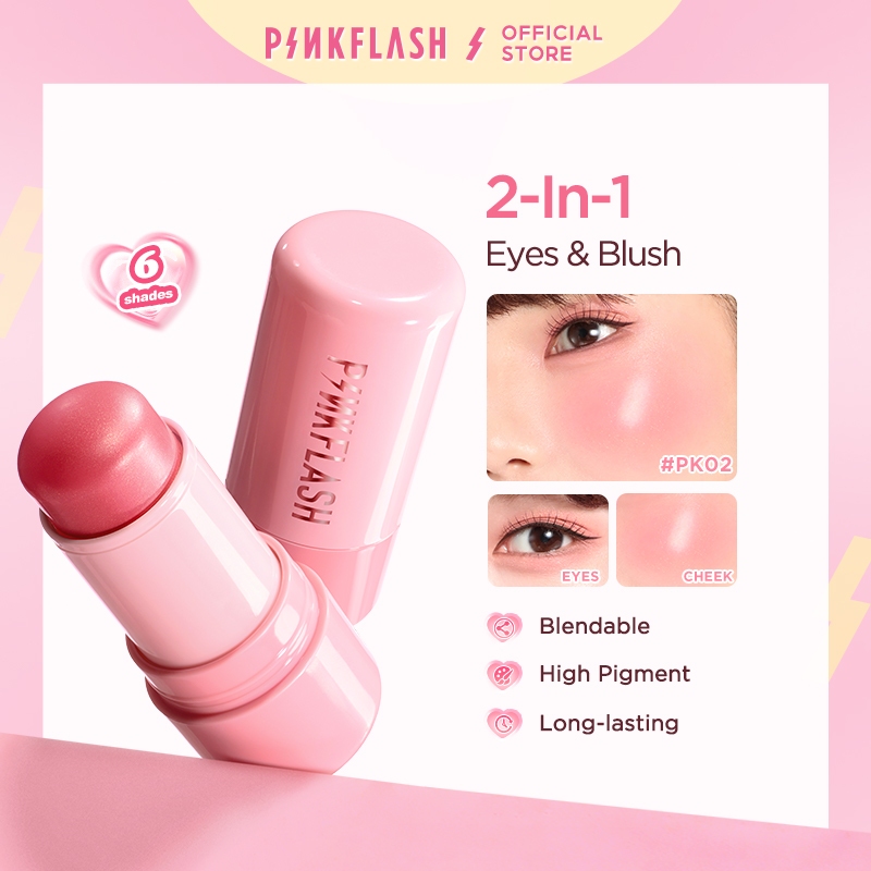 PINKFLASH Multi-Use Long-lasting Moisturizing Watery Blush Stick Healthy and Rosy Blendeable High pigment
