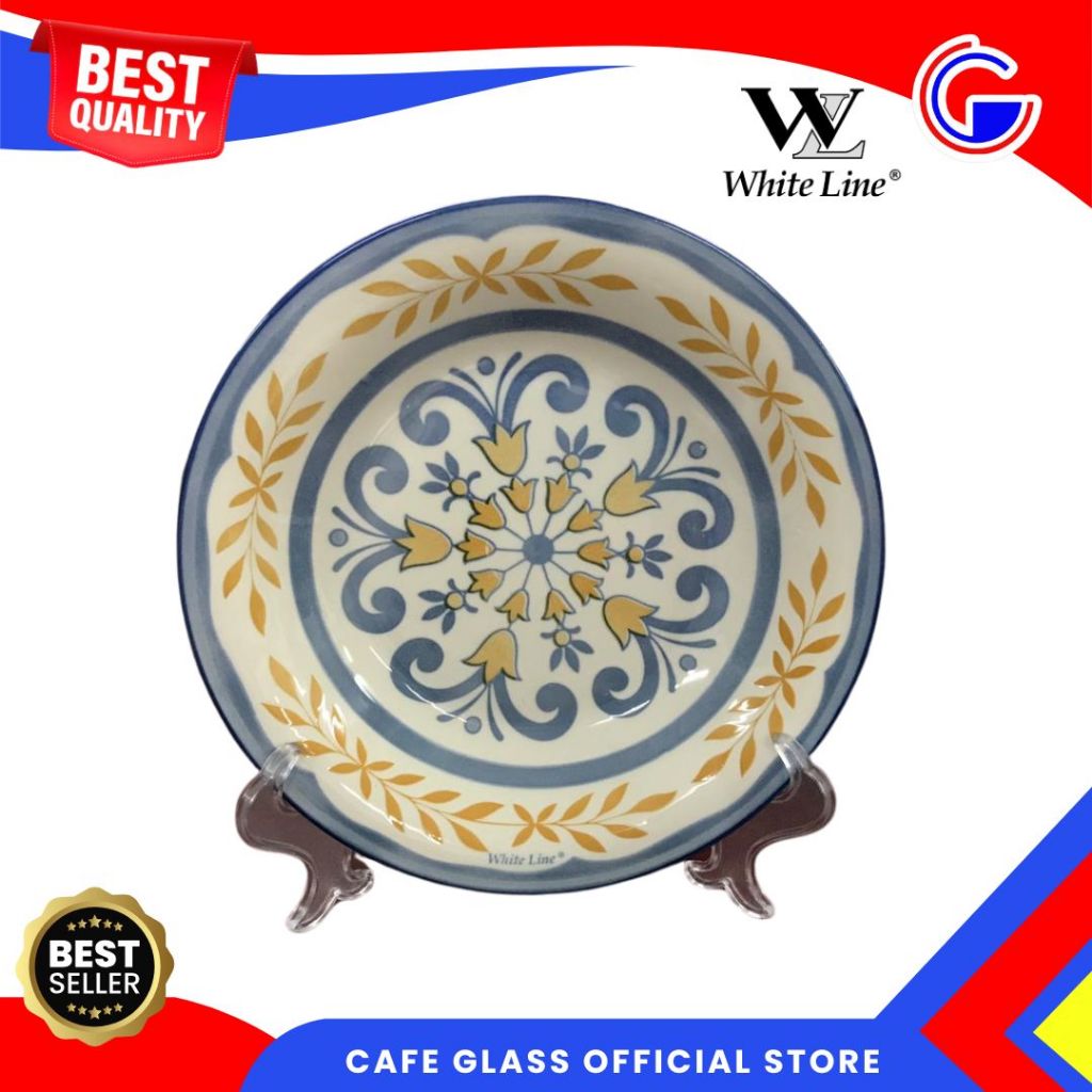 Piring Makan Keramik 9.25 Jasmin White Line - Piring Makan Dinner Set - Keramik Tableware