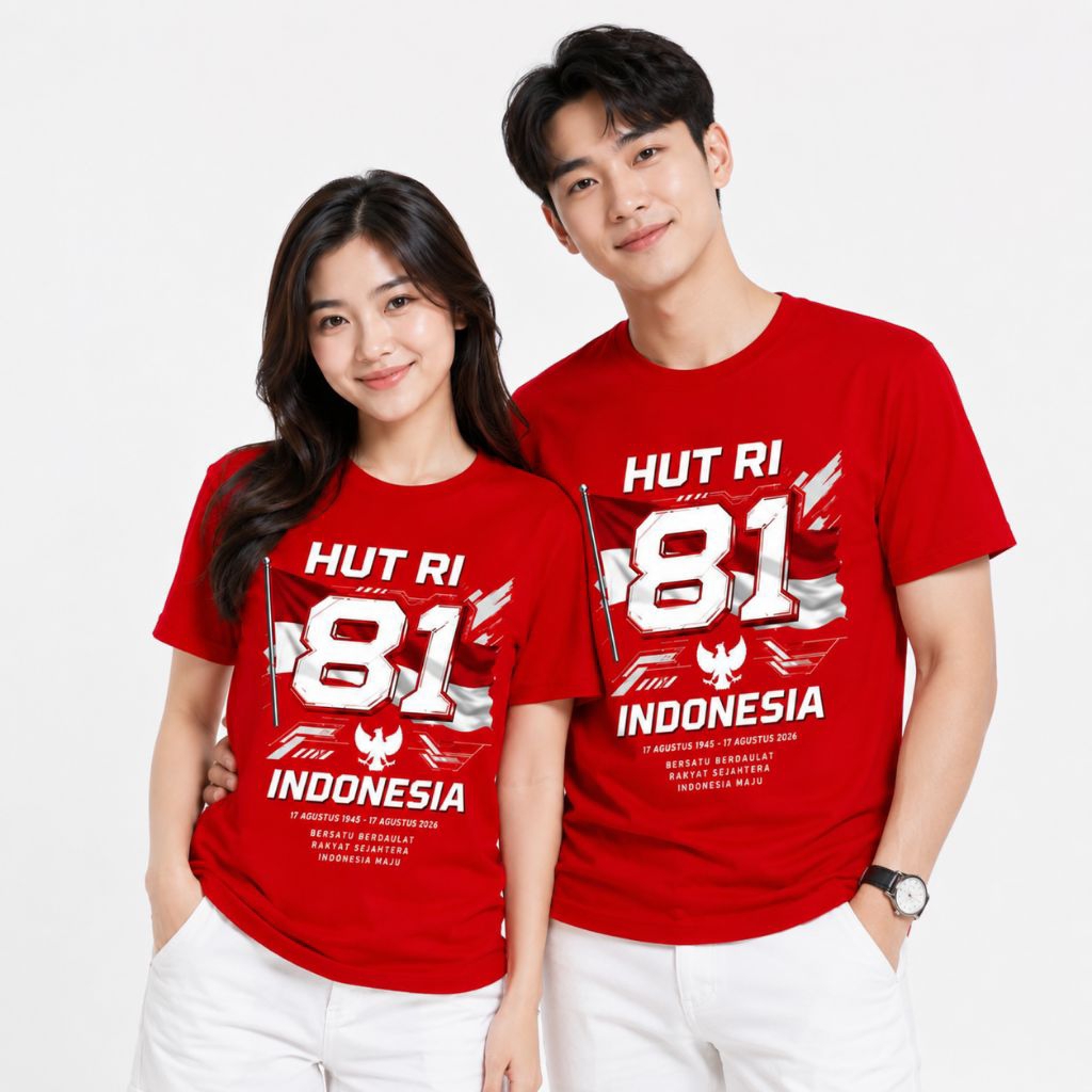 kaos hut RI 17 agustus /atasan baju pria wanita dewasa/kaos agustusan 2026 baju kemerdekaan indonesia /baju merah putih