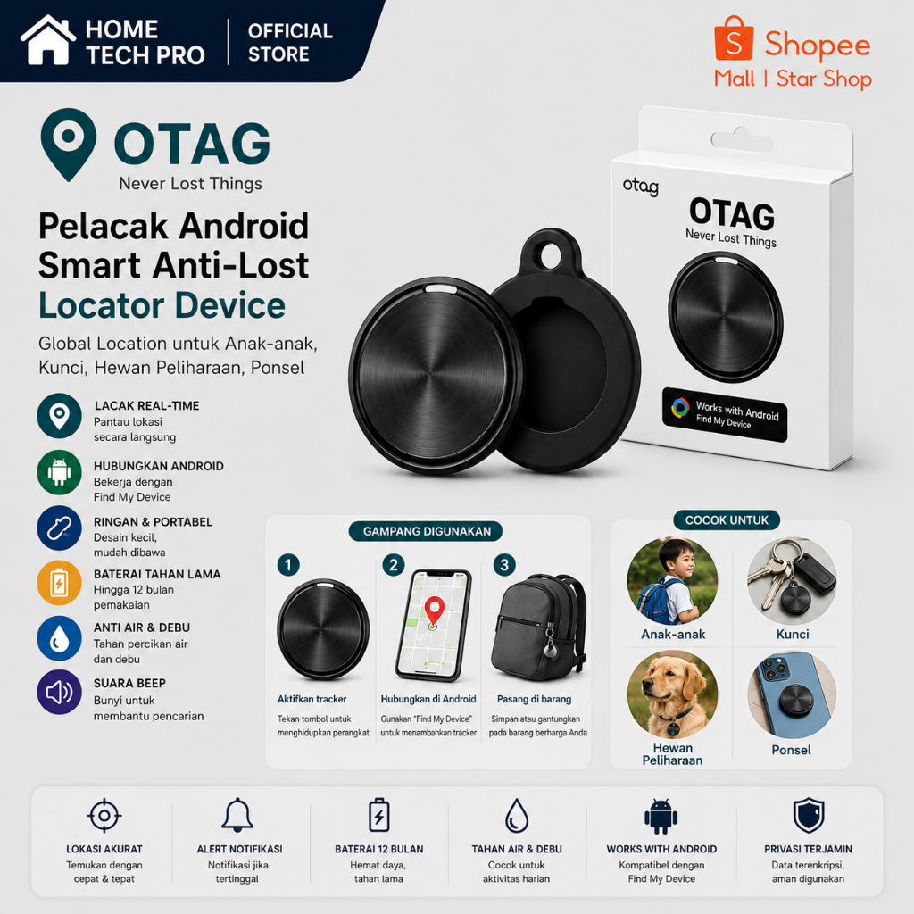 Jual Gps Otag/Litai Tracker Anti-hilang Pelacak Lokasi GPS Waterproof ...