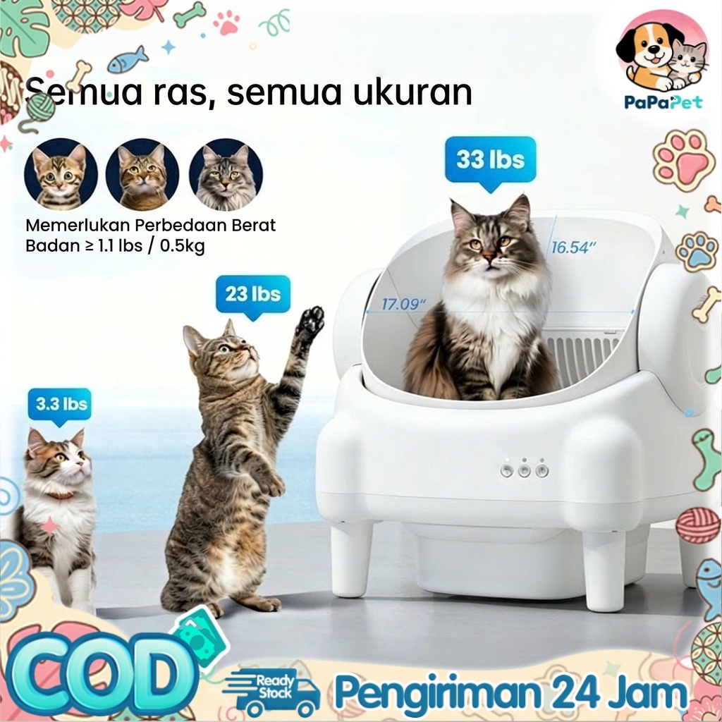 Jual PaPaPet Smart Litter Box Kucing Wifi, Pantau Kesehatan Kucing via ...