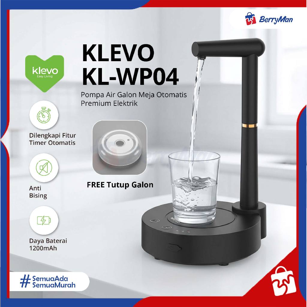 Jual KLEVO KL-WP04 Pompa Galon Elektrik Meja 3 Timer Otomatis Anti ...