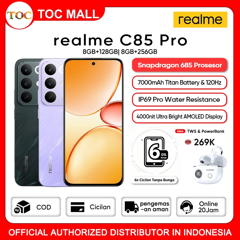 Jual [ Official Store ] realme C85/C85 Pro 8/256GB (8GB+16GB Extended ...