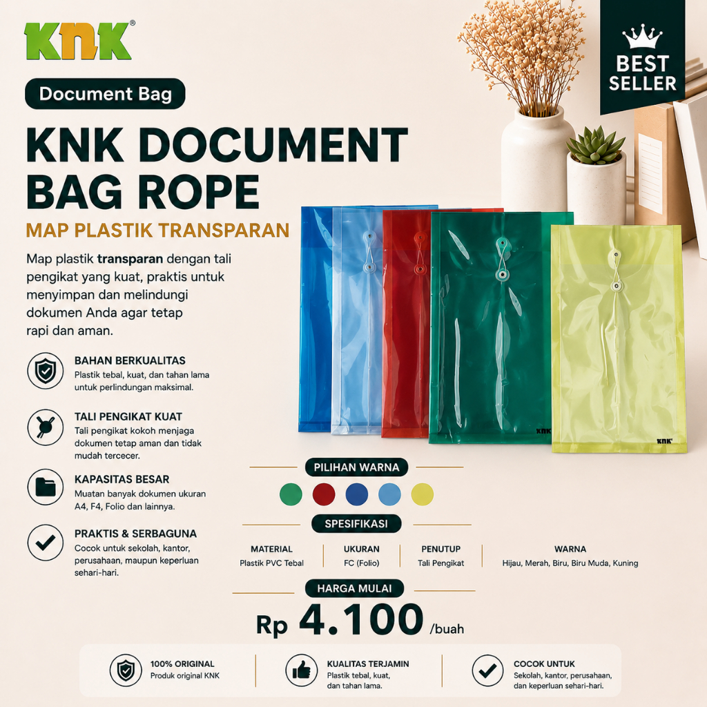 Jual KNK Document Bag Rope FC KNK-F119 – Map Dokumen Tali Praktis ...