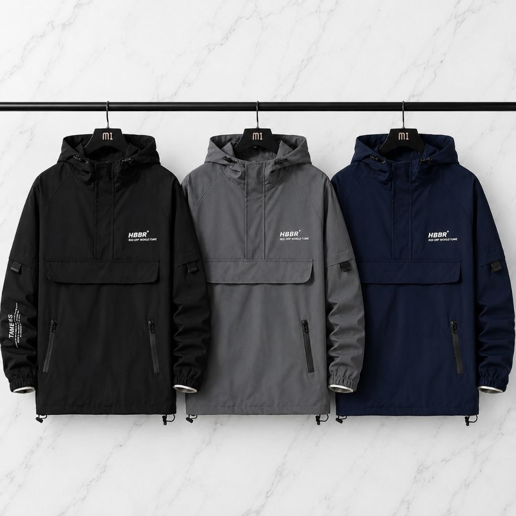 Jual PROMO terbaru jakett waterproof HBBR CAGOULE zipper || saku ...