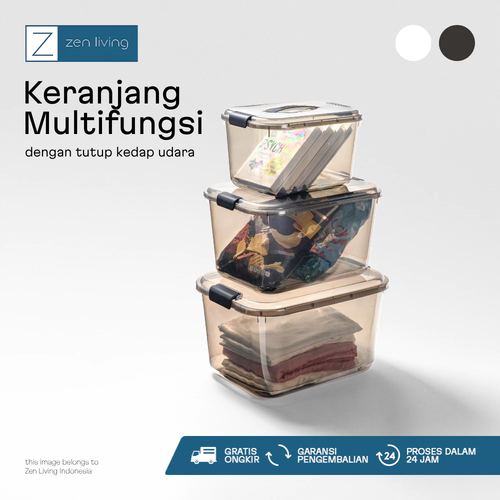ZEN Keranjang Transparan Multifungsi Segel Debu