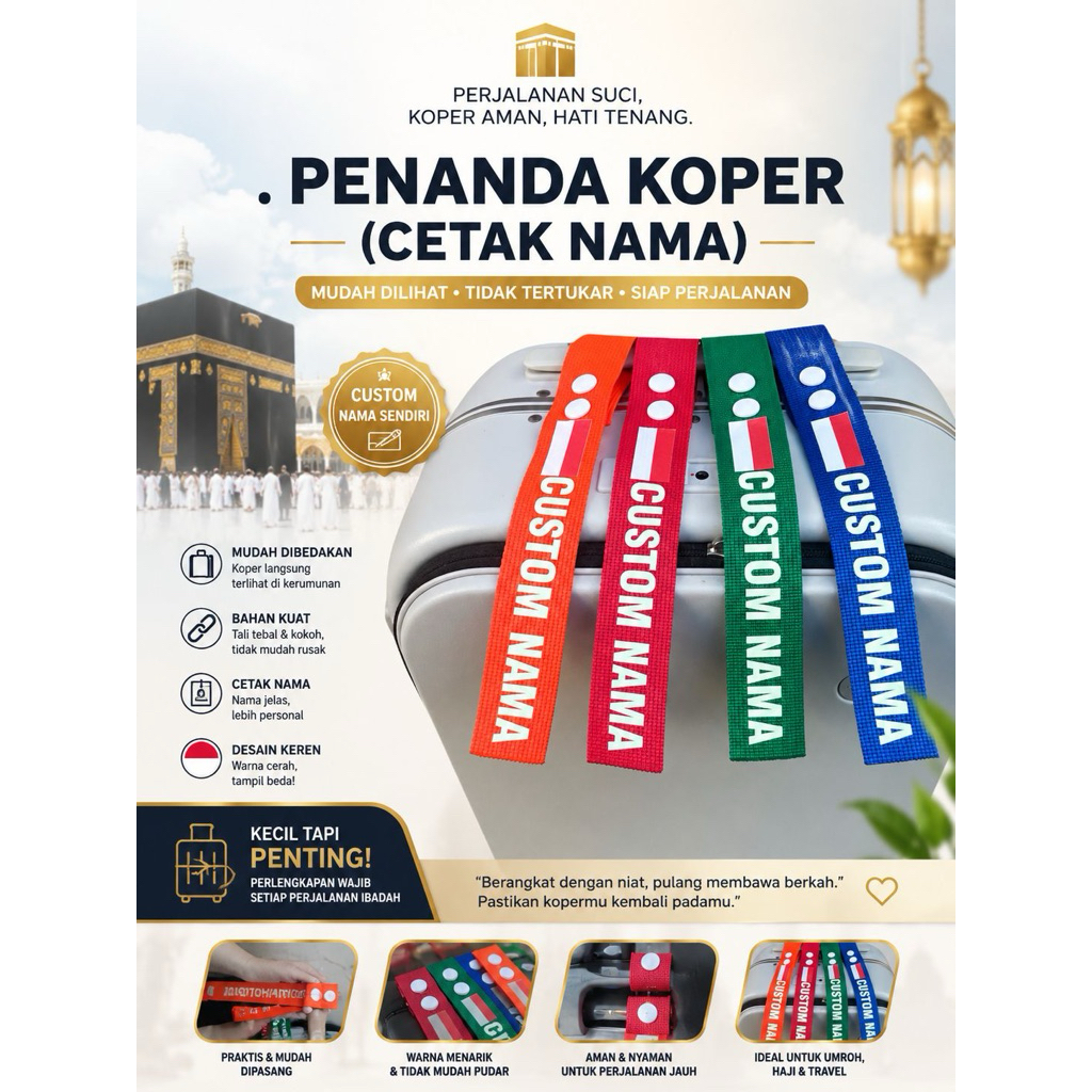 Jual Penanda Koper Tag Label Koper Gantungan Koper Umroh Naik Haji ...