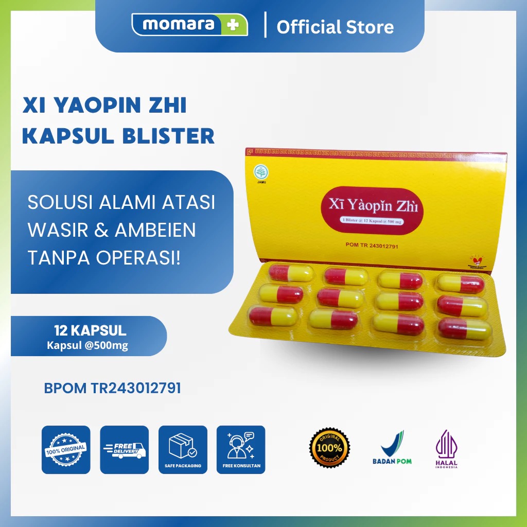 12 Kapsul Xi Yaopin Zhi Blister - Bantu Redakan Ambeien, Anti-Inflamasi, Melunakkan BAB
