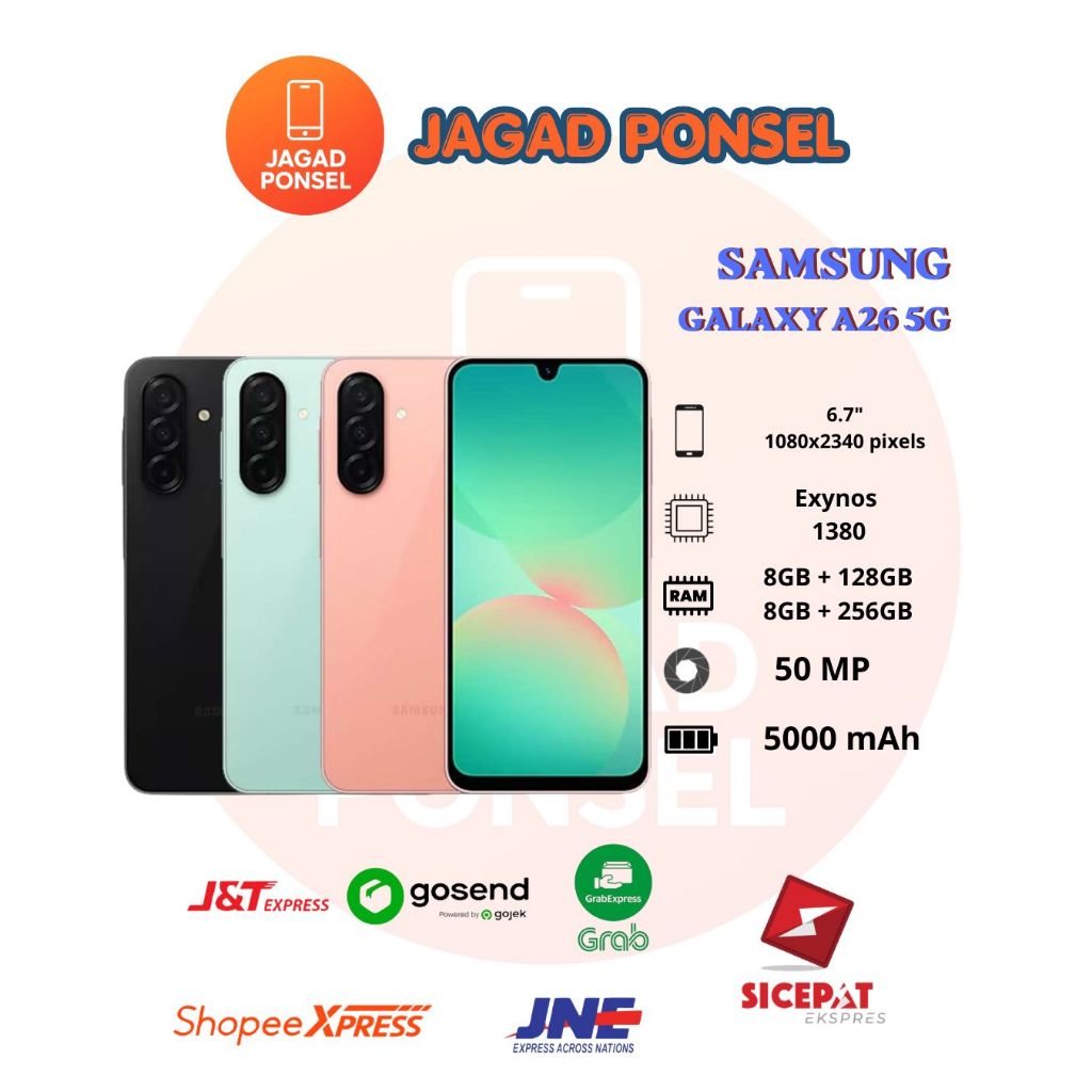 HP SAMSUNG GALAXY A26 5G 8/256GB- SAMSUNG A26 5G RAM 8GB ROM 256GB RESMI