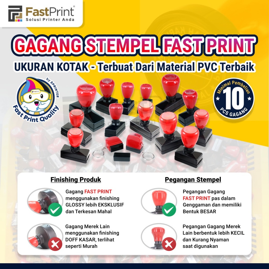 Jual Fast Print Gagang Stempel Flash Warna Bentuk Kotak | Shopee Indonesia