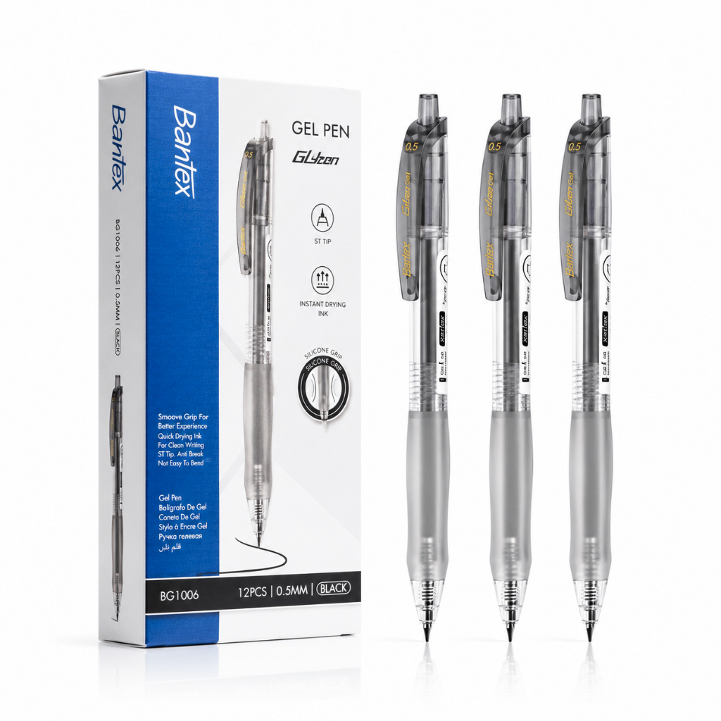 Pulpen Pena Gel Pen ST Tip 0.5 mm Silicone Grip Bantex BG1006 (2)