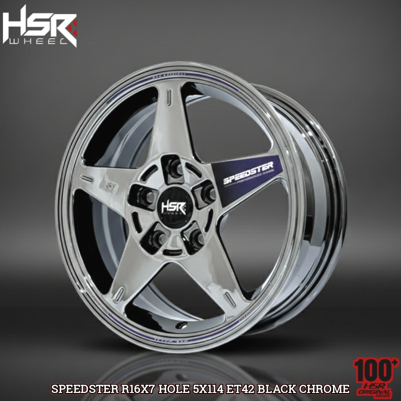 Jual Velg Black Chrome Ring 16 HSR Speedster R16 Hole 5X114 - Bisa Buat ...