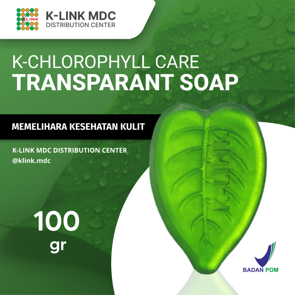 K-Link K-Care Chlorophyll Transparant Soap 100 gr Sabun Klorofil Sabun K-Link Sabun Mandi Klorofil K Link Sabun Batang K-Link Sabun Cinta K-Link Indonesia Official Shop K-Link Original Attauri