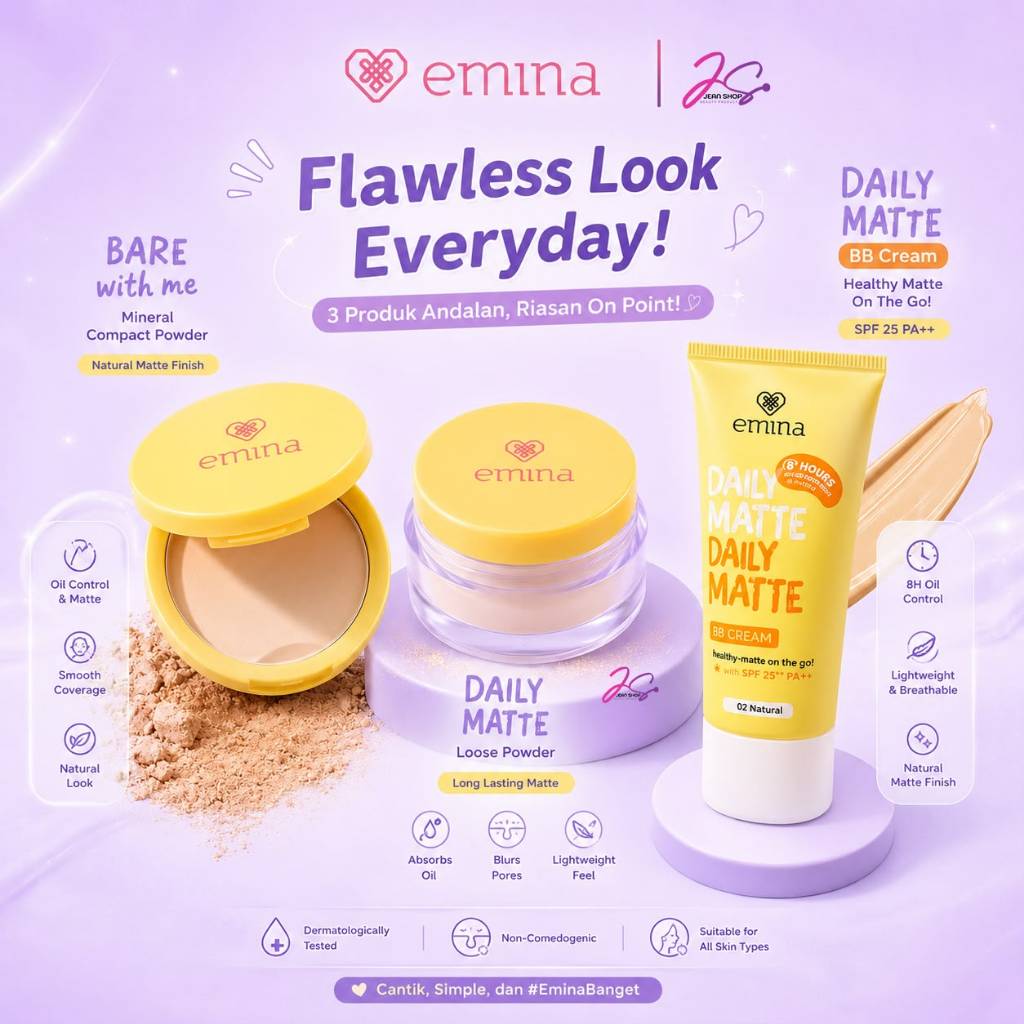 Jual Emina Daily Matte Loose Powder | Compact Powder | BB Cream ...