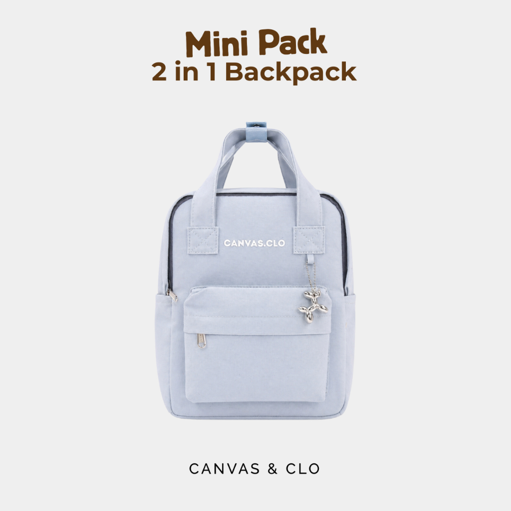 Jual Canvas.Clo Mini Ransel 2 in 1 Ransel Wanita Korean Style | Shopee ...