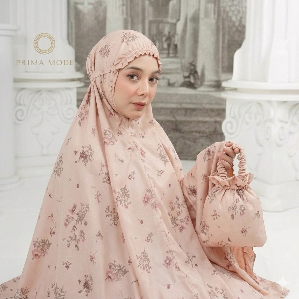 Prima Mode - Mukena Dewasa Motif Lasercut Katun Lembut dan Adem 2in1