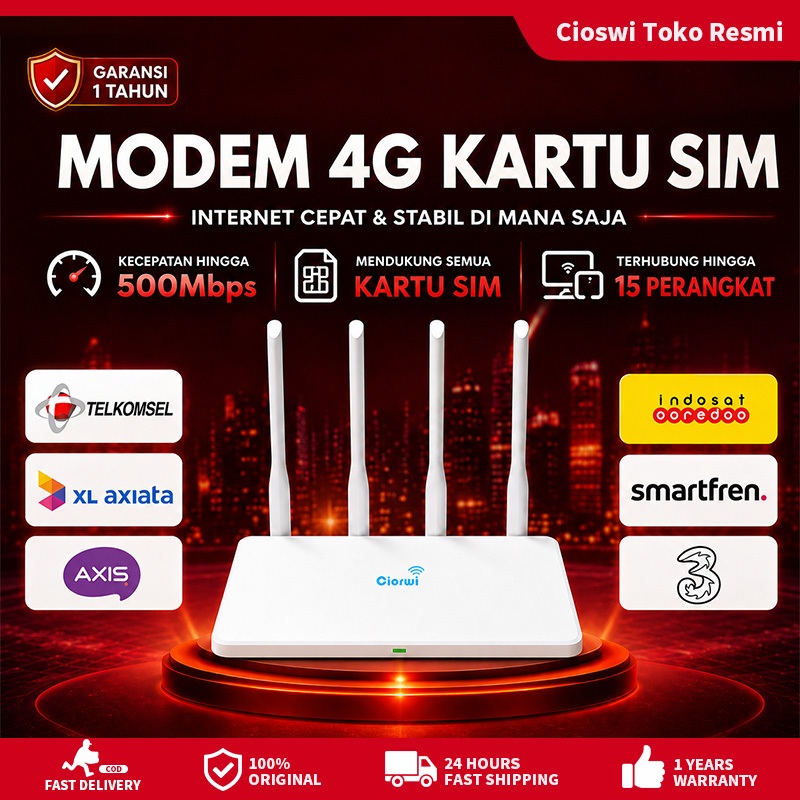 Modem Router WiFi 4G LTE Semua Operator | Telkomsel XL Indosat Tri Axis | Siap Pakai
