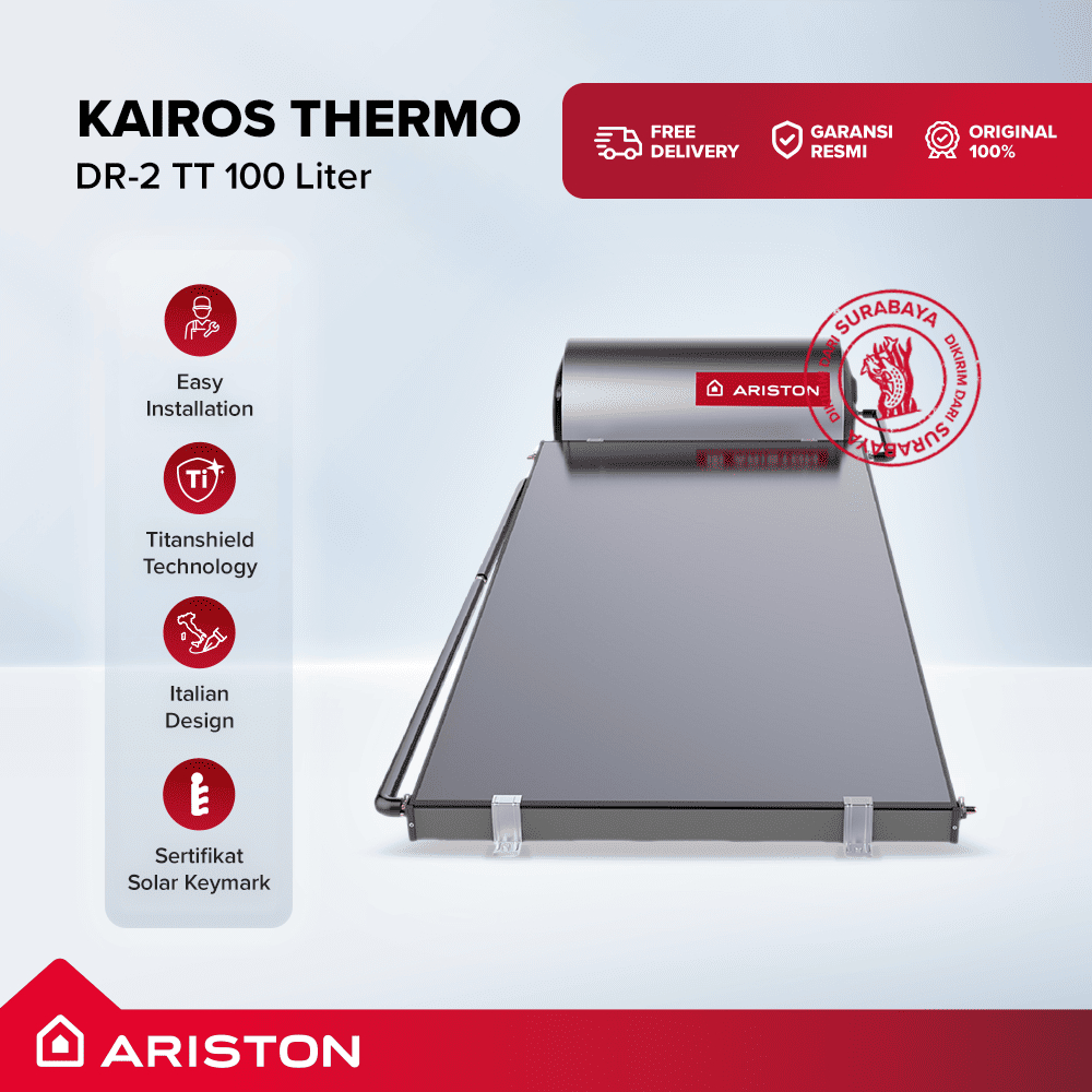 Jual ARISTON Solar Water Heater Kairos Thermo DR-2 TT 100 Liter ...