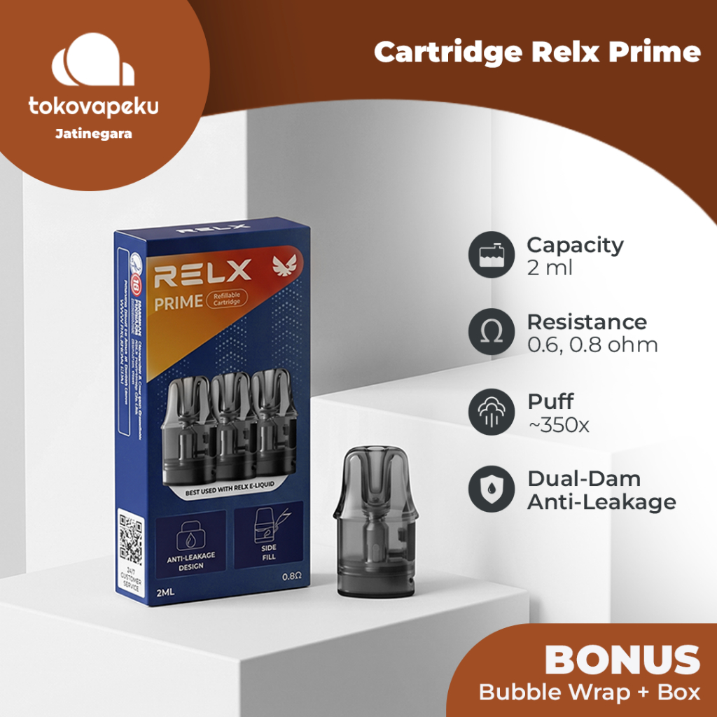 Jual CARTRIDGE RELX PRIME POD KIT CATRIDGE POD RELX 2ML ORI by RELX ...