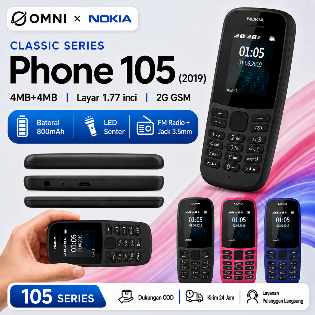 Nokia 105 2019 HP Jadul Dual SIM Support Bahasa Indonesia Garansi Aman Bisa COD