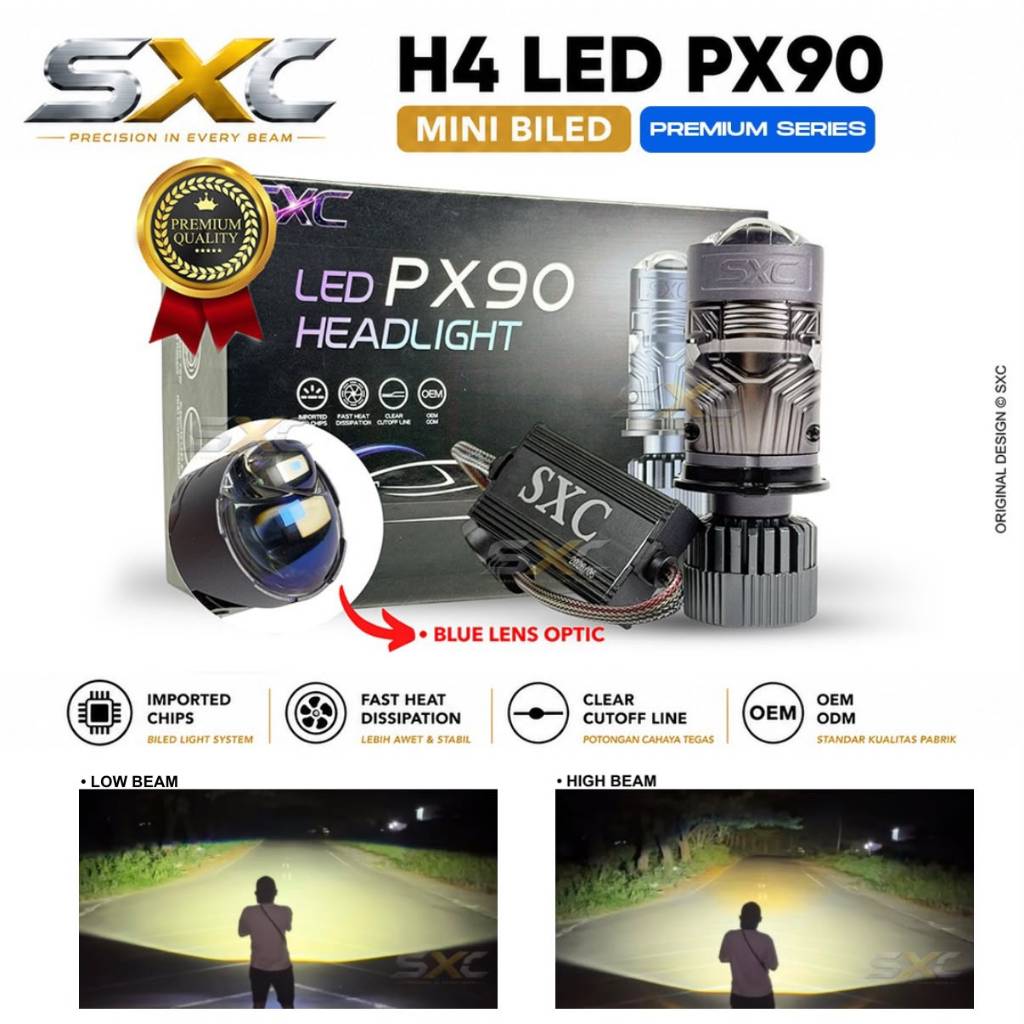 SXC - LAMPU UTAMA H4 PX90 65 WATT PREMIUM SERIES SXC BLUELENS MOTOR MOBIL