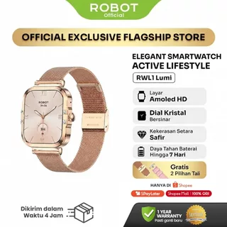 ROBOT Smartwatch RWL1 Lumi Prayer 1.75 Inch AMOLED Waterproof IP68 Bluetooth Call Dial Kristal Original - Garansi 1 Tahun