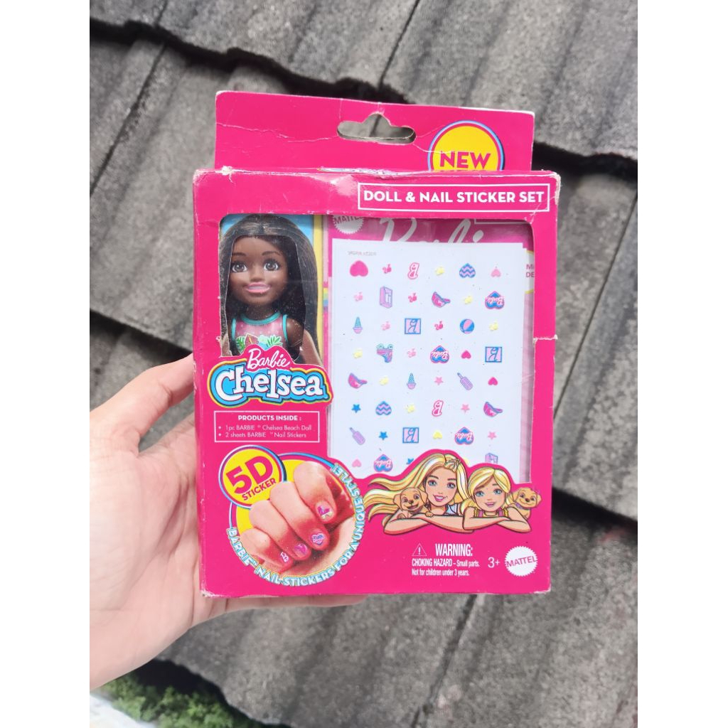 Jual Barbie Chelsea Afro Doll & Nail Sticker Set New (Rijek Box ...