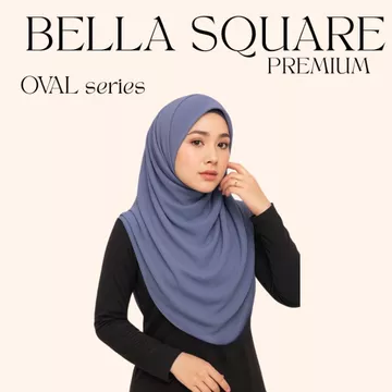 XaerynHijab Jilbab Segi Empat Bella Square Premium Hijab Malaysia Segi Empat Oval