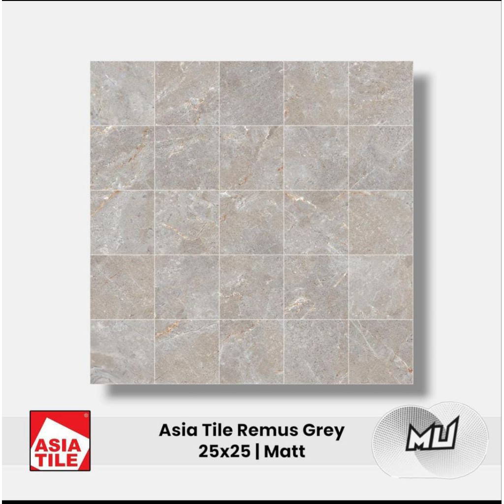 Jual Keramik Asia tile 25x25 Remus grey decor | Shopee Indonesia