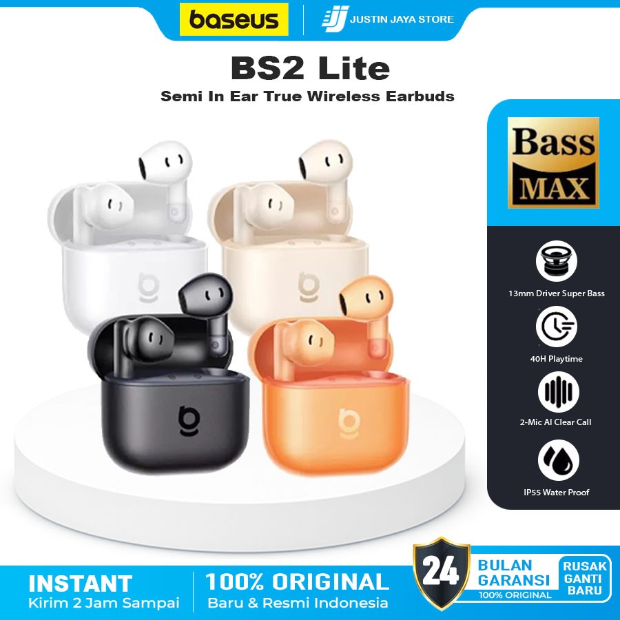 Jual Baseus TWS Bass BS2 Lite True Wireless Bluetooth Earphones ...