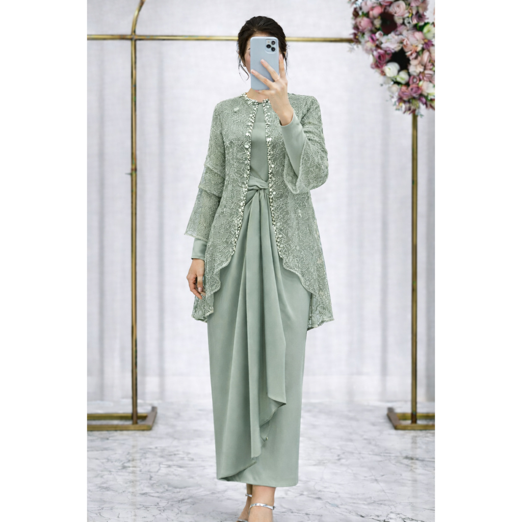 Jual Oneset Clarisa Baju Kondangan Set Rok Lilit Inner Outer Rompi ...
