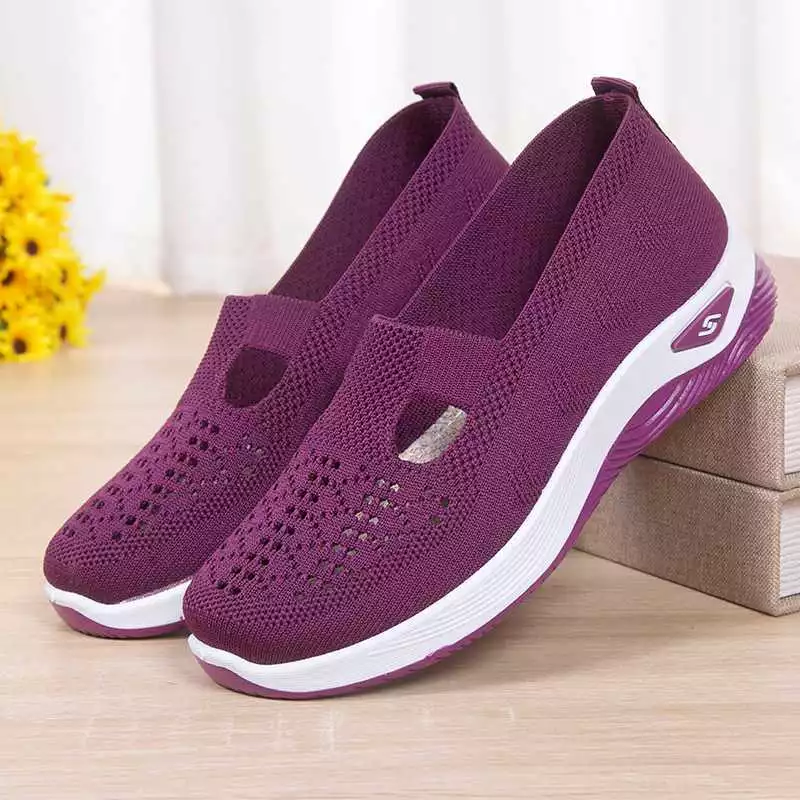 Sepatu-Kasual (S-88) Sepatu Sneakers Wanita Slip On Rajut Import Kekinian