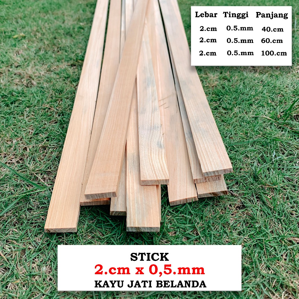 Jual stik list kayu 2.cm x 5.mm bahan kayu baru pinus serat halus cocok ...
