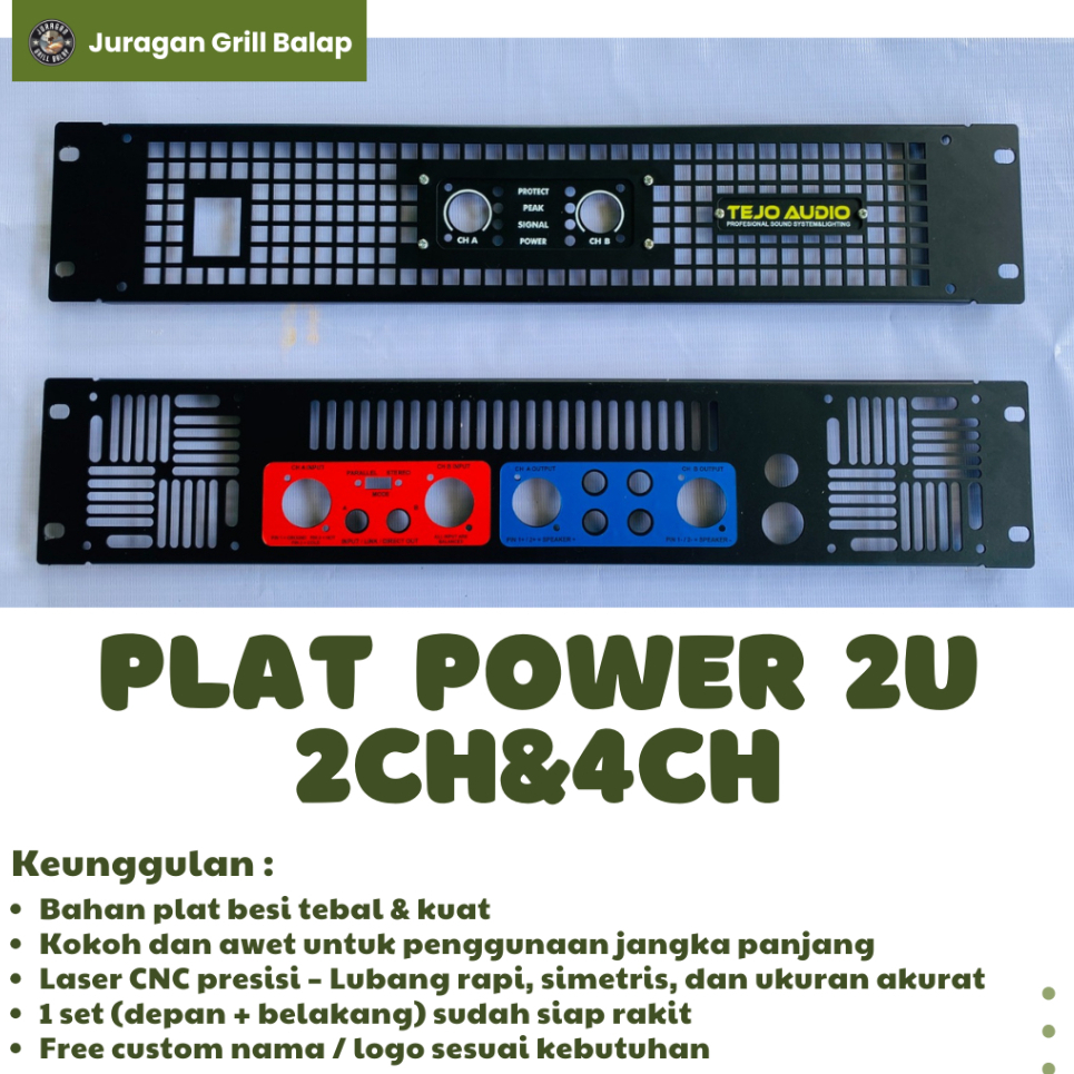 Jual Plat Power Custom 2U 2CH / 4CH – Cocok untuk Sound System ...