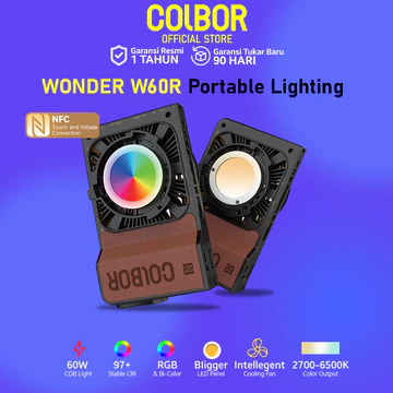 Colbor W60R RGB Lampu Portable Studio LED 60W Video And Foto Lighting