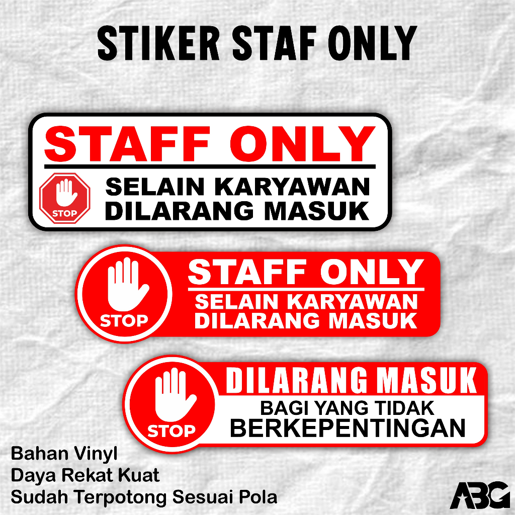 Jual Sticker Peringatan Dilarang Masuk - Stiker Vinyl Sudah Cutting ...
