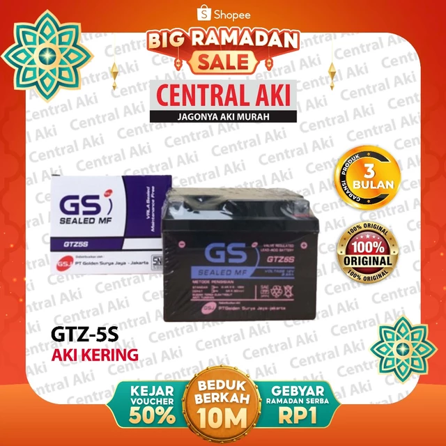 Aki Motor GTZ5S MF Aki Beat Vario 110 Supra X 125 Scoopy - Sepeda Motor