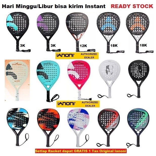 Jual IANONI CWIN Padel Racket Raket Full Carbon - Bahan Carbon Fiber ...
