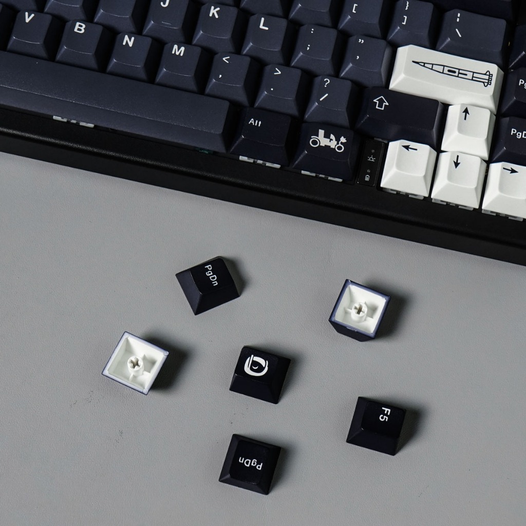 Jual Keycap Mechanical Keyboard Apollo Hitam Abu 128 Keys PBT Dye Sub ...