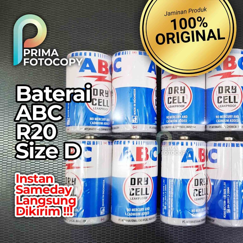 Jual Baterai ABC R20 SIZE D Besar Jumbo DRY CELL 1pcs Original Untuk ...